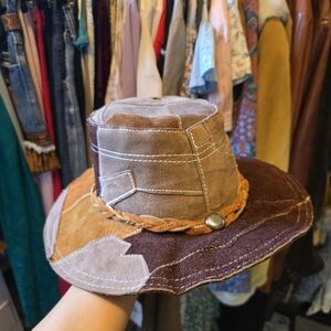 Patchwork Suede Cowboy Hat